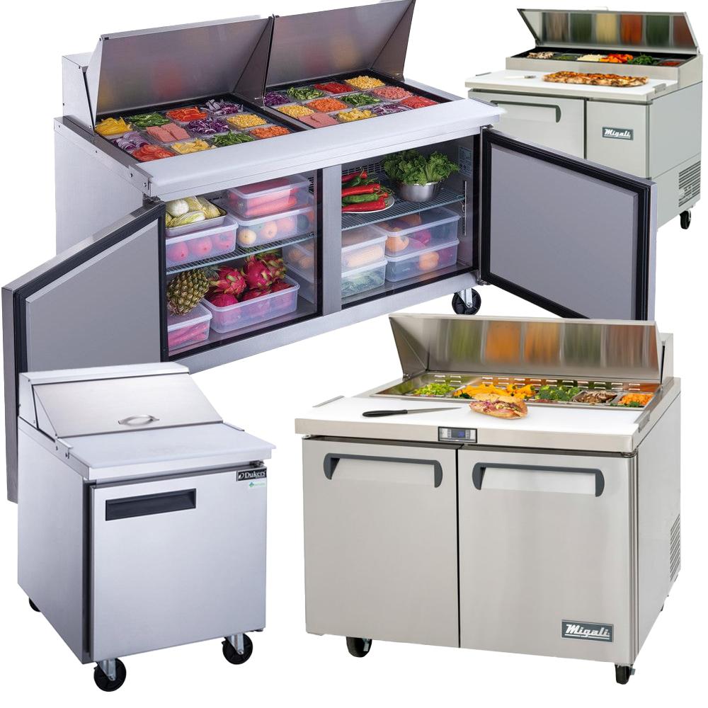 Streamline food prep with refrigerated tables that keep ingredients cold and within easy reach.