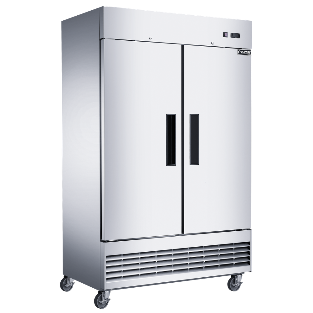 Dukers D47ER 47-1/4"W Compact 2 Solid Door Bottom Mount Reach-In Refrigerator
