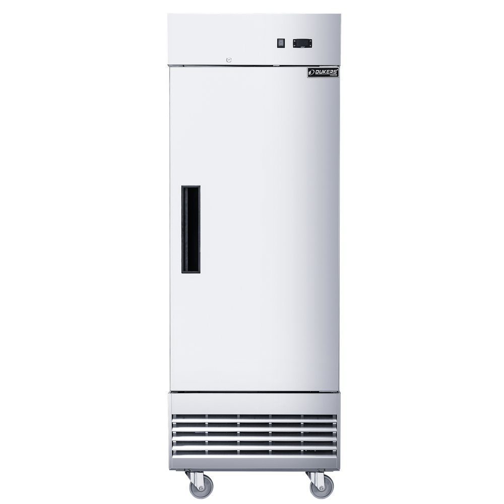 Dukers D28ER 27-1/2"W Compact Single Solid Door Bottom Mount Reach-In Refrigerator