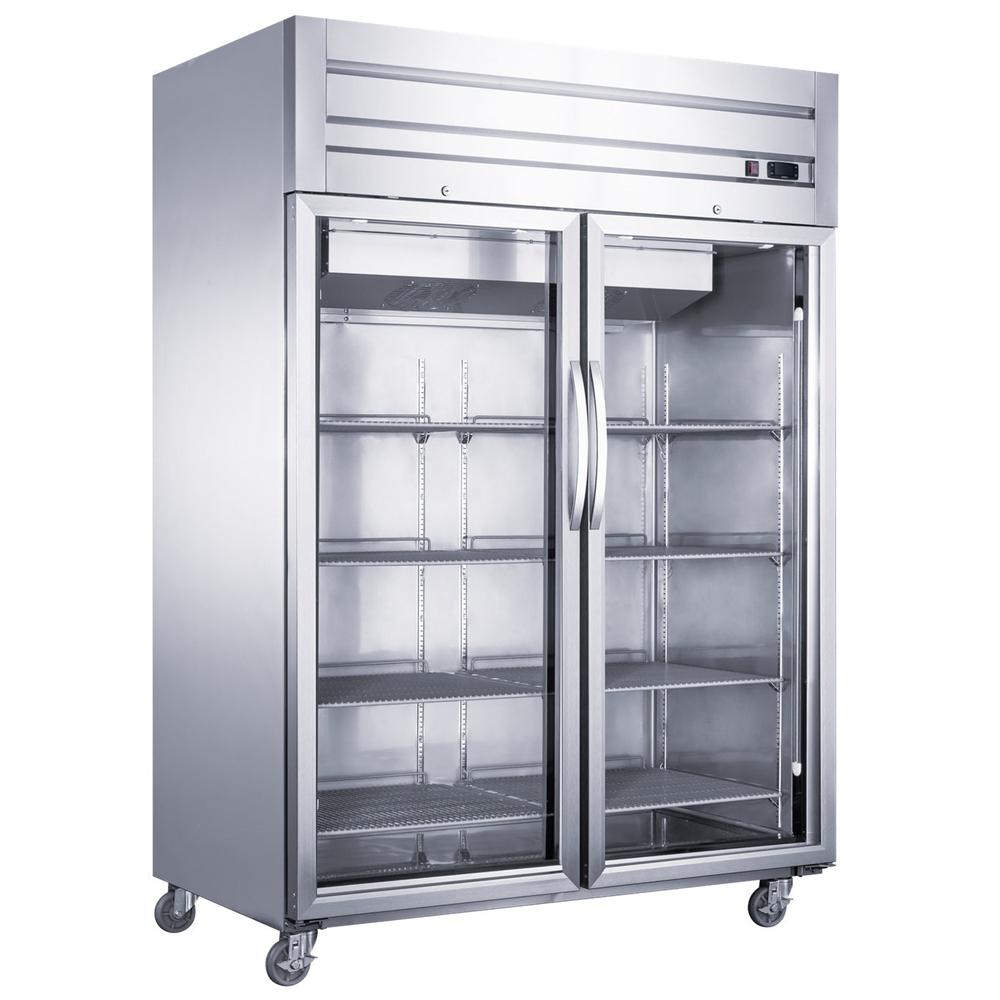 Dukers D55AR-GS2 55-1/8"W 2 Glass Door Top Mount Reach-In Refrigerator