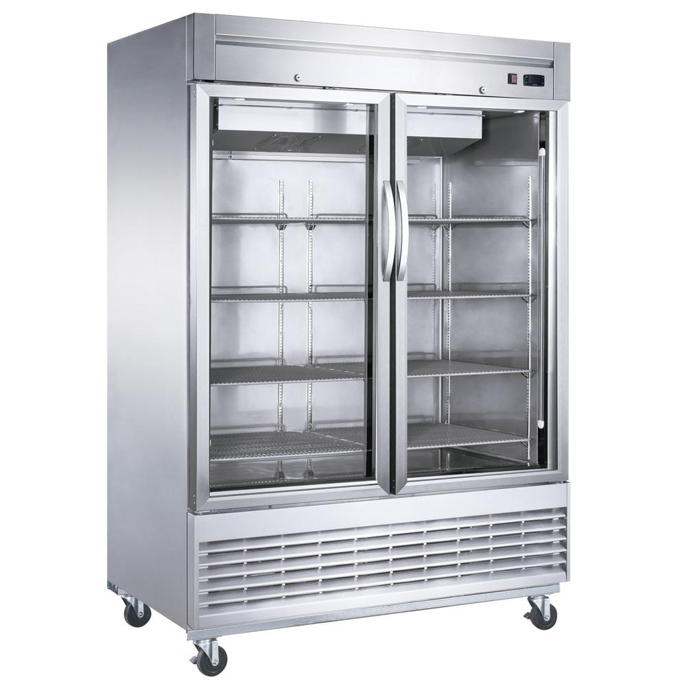 Dukers D55F-GS2 55-1/8"W 2 Glass Door Bottom Mount Reach-In Freezer
