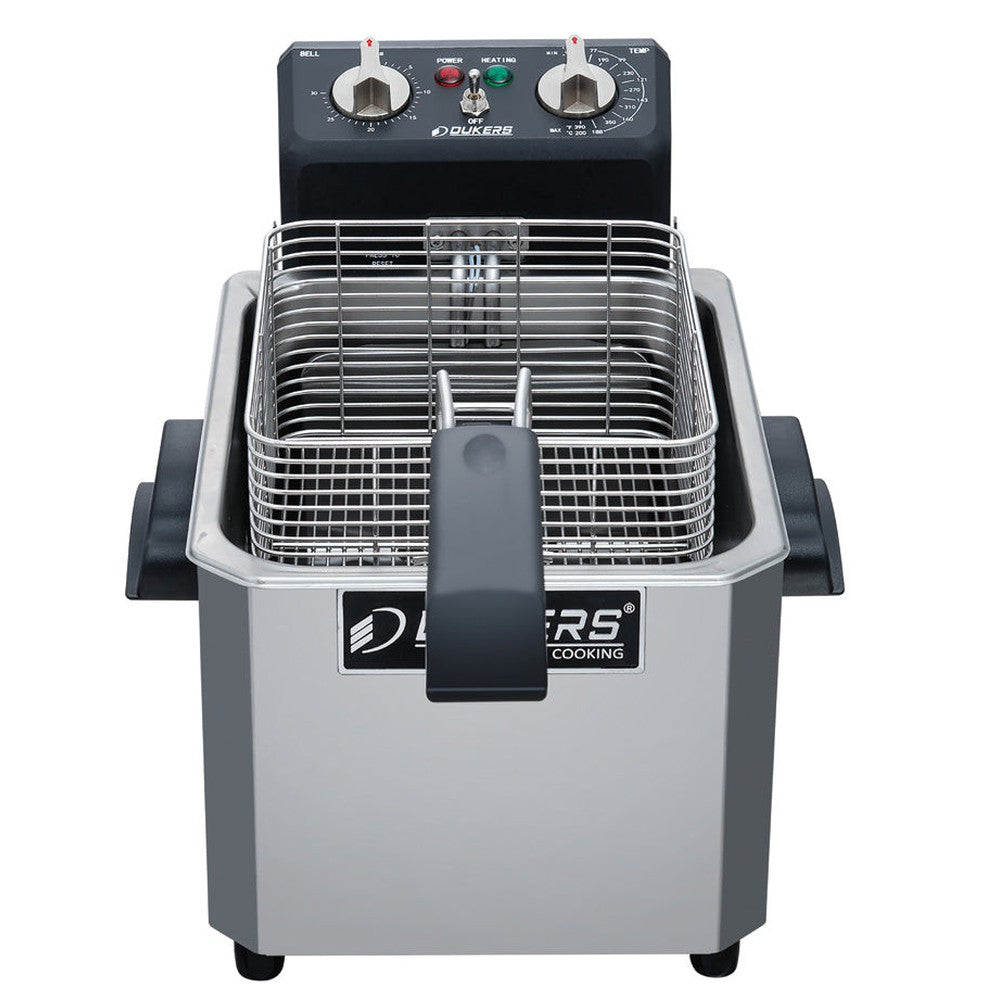 Dukers DCF15E 15lb One Basket Electric Countertop Fryer