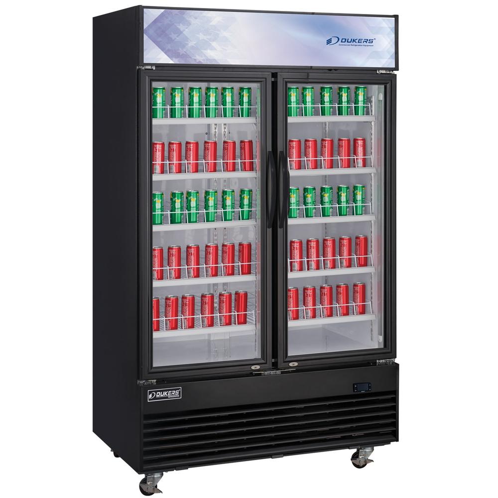 Dukers DSM-33R 39-3/8"W Swinging 2 Door Glass Merchandiser Refrigerator