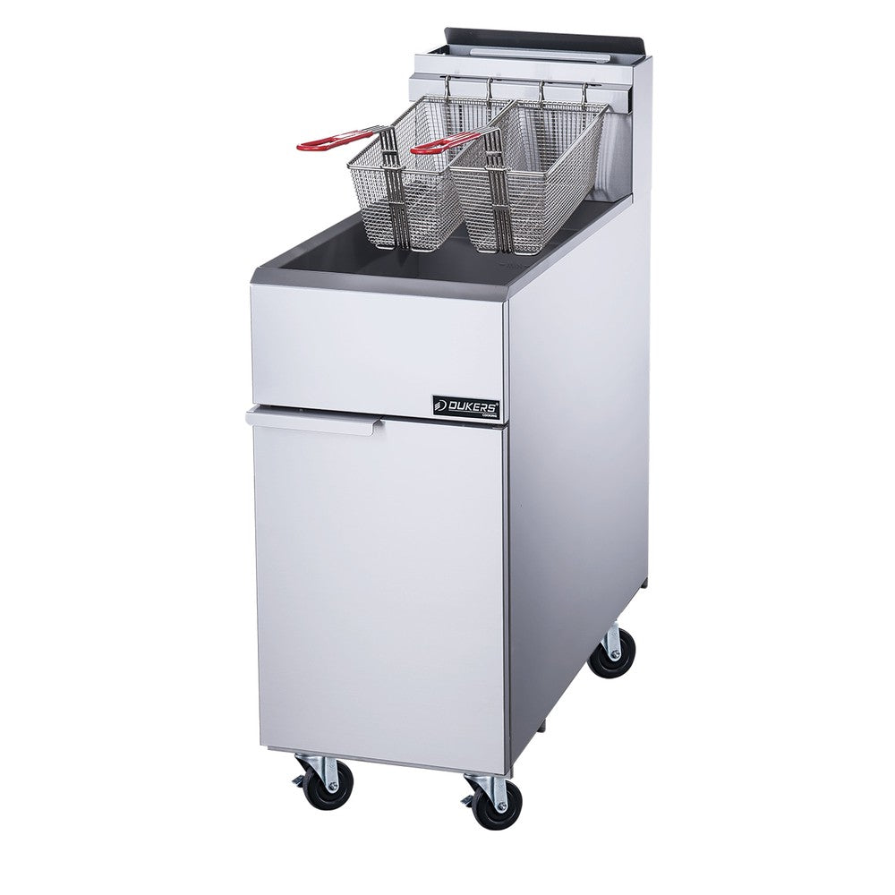 Dukers DCF3-LPG 15-1/2"W 90K BTU LP Liquid Propane Fryer with 3 Tube Burners