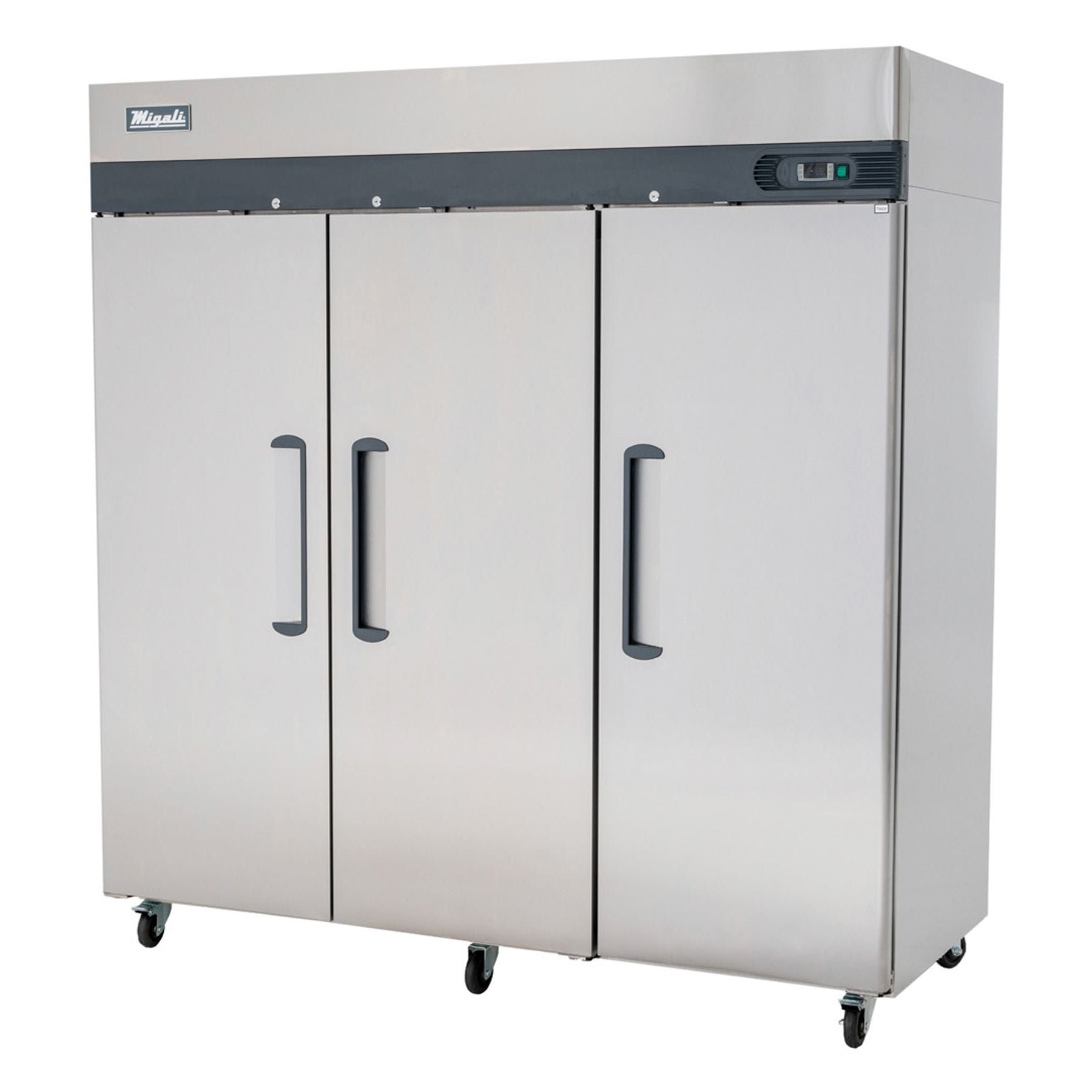 Migali C-3F-HC 77-3/4"W 3 Solid Door Top Mount Reach-In Freezer