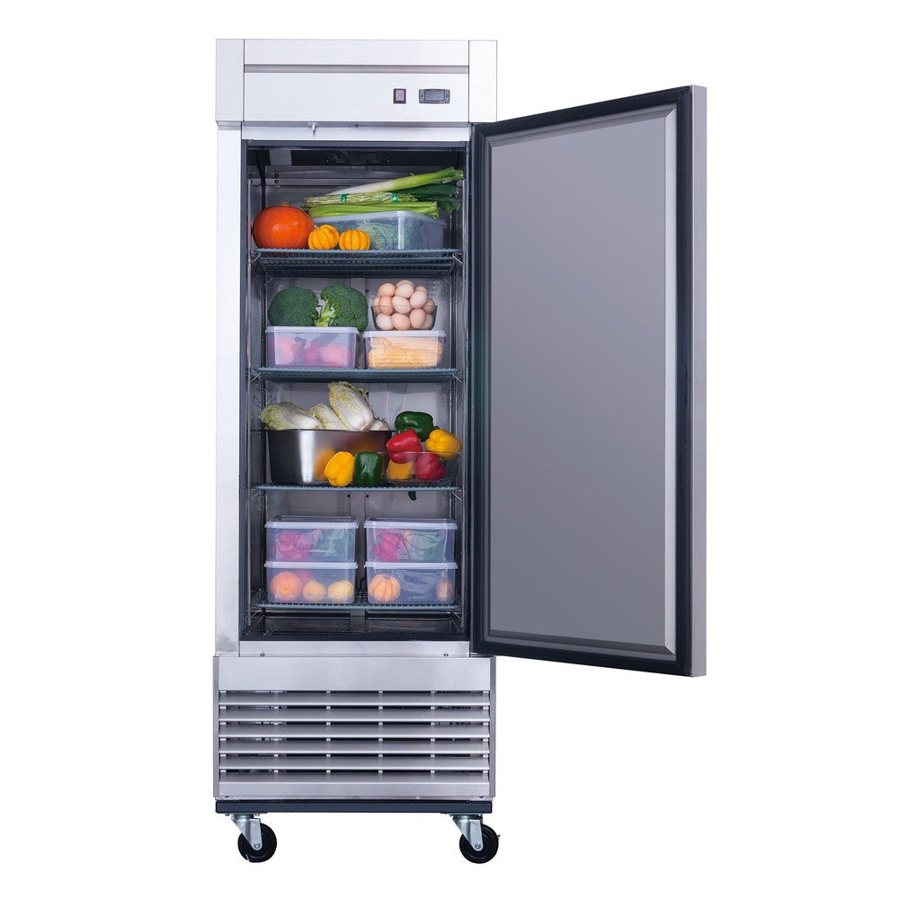 Dukers D28R 27-1/2"W Single Solid Door Bottom Mount Reach-In Refrigerator