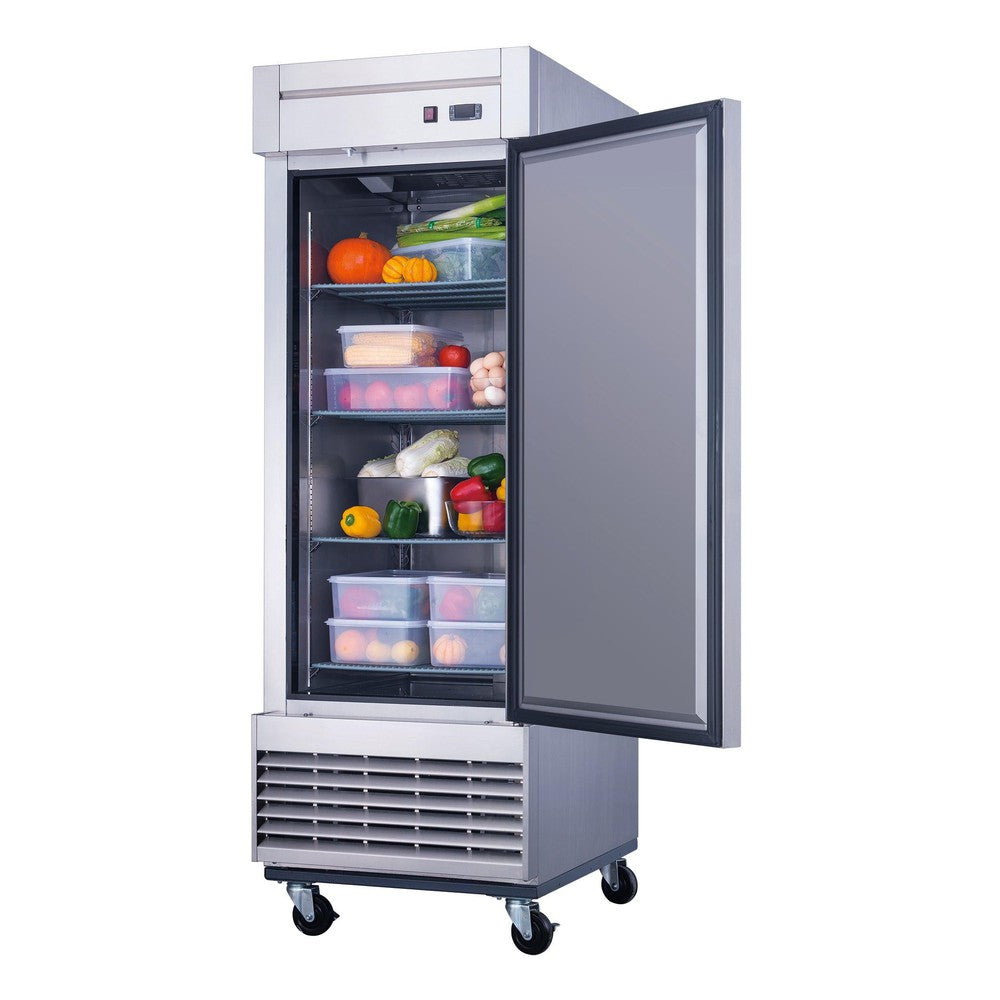 Dukers D28R 27-1/2"W Single Solid Door Bottom Mount Reach-In Refrigerator