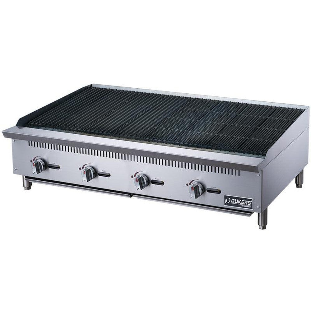 Dukers DCRB48 - 48"W Lava Rock NG/LP Countertop Charbroiler