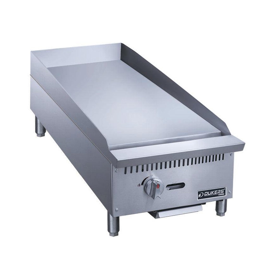 Dukers DCGM12 12"W Standard Duty 3/4" Thick NG/LP Griddle with 1 Burner
