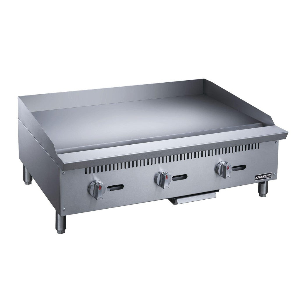 Dukers DCGM36 36"W Standard Duty 3/4" Thick NG/LP Griddle with 3 Burners