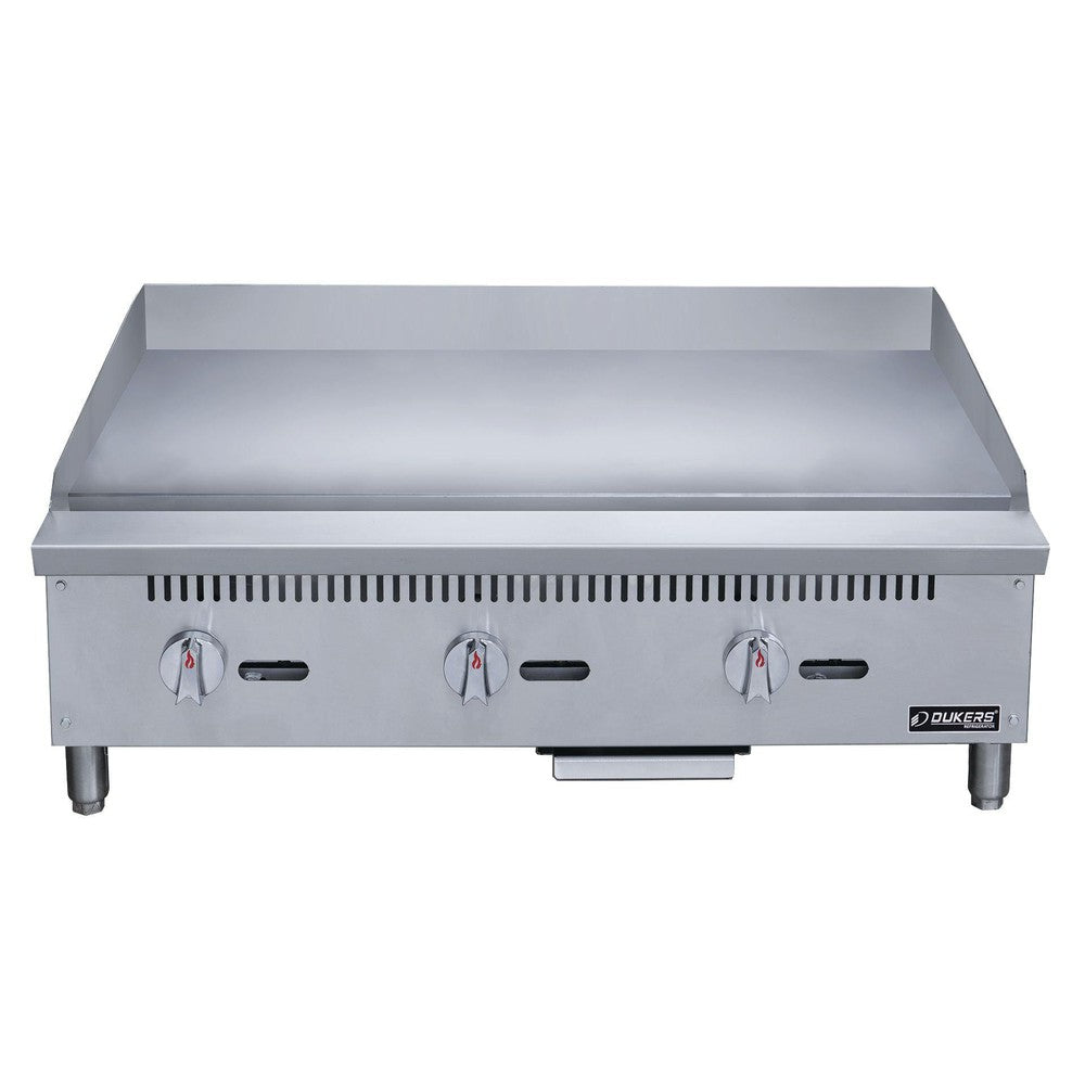 Dukers DCGM36 36"W Standard Duty 3/4" Thick NG/LP Griddle with 3 Burners
