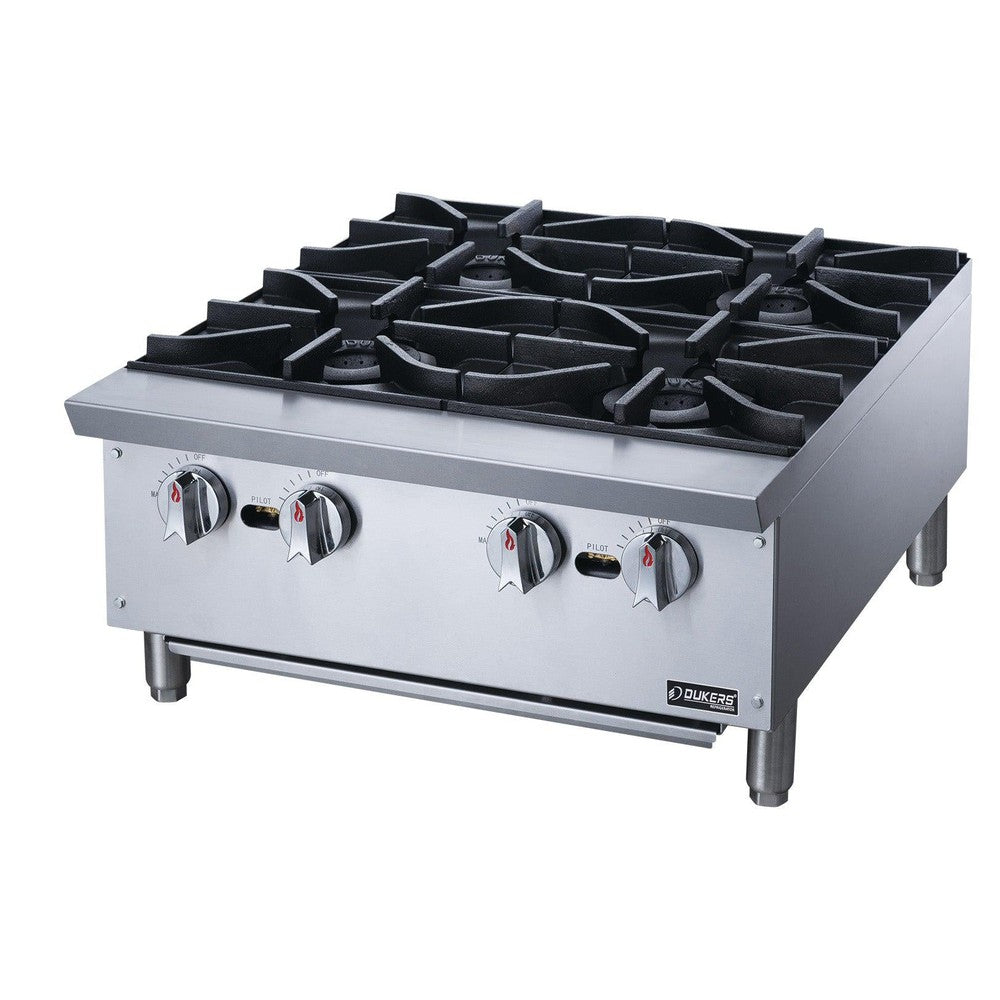 Dukers DCHPB24 24"W NG/LP Hot Plate with 4 Burners