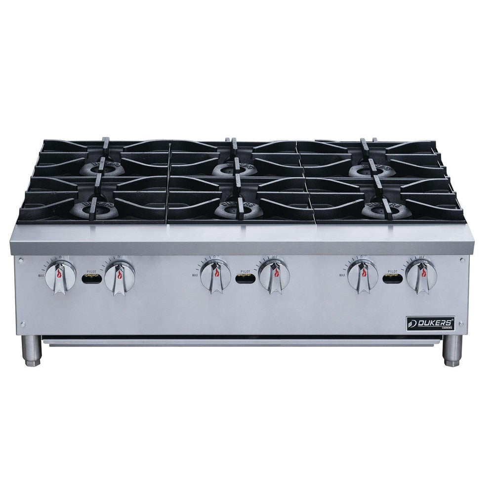 Dukers DCHPB36 36"W NG/LP Hot Plate with 6 Burners