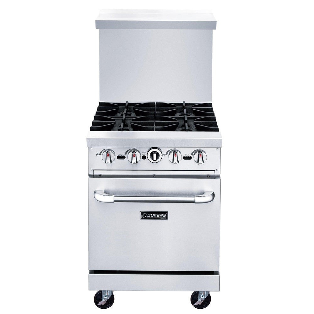 Dukers DCR24-4B 24"W NG/LP Range with 4 Open Burners