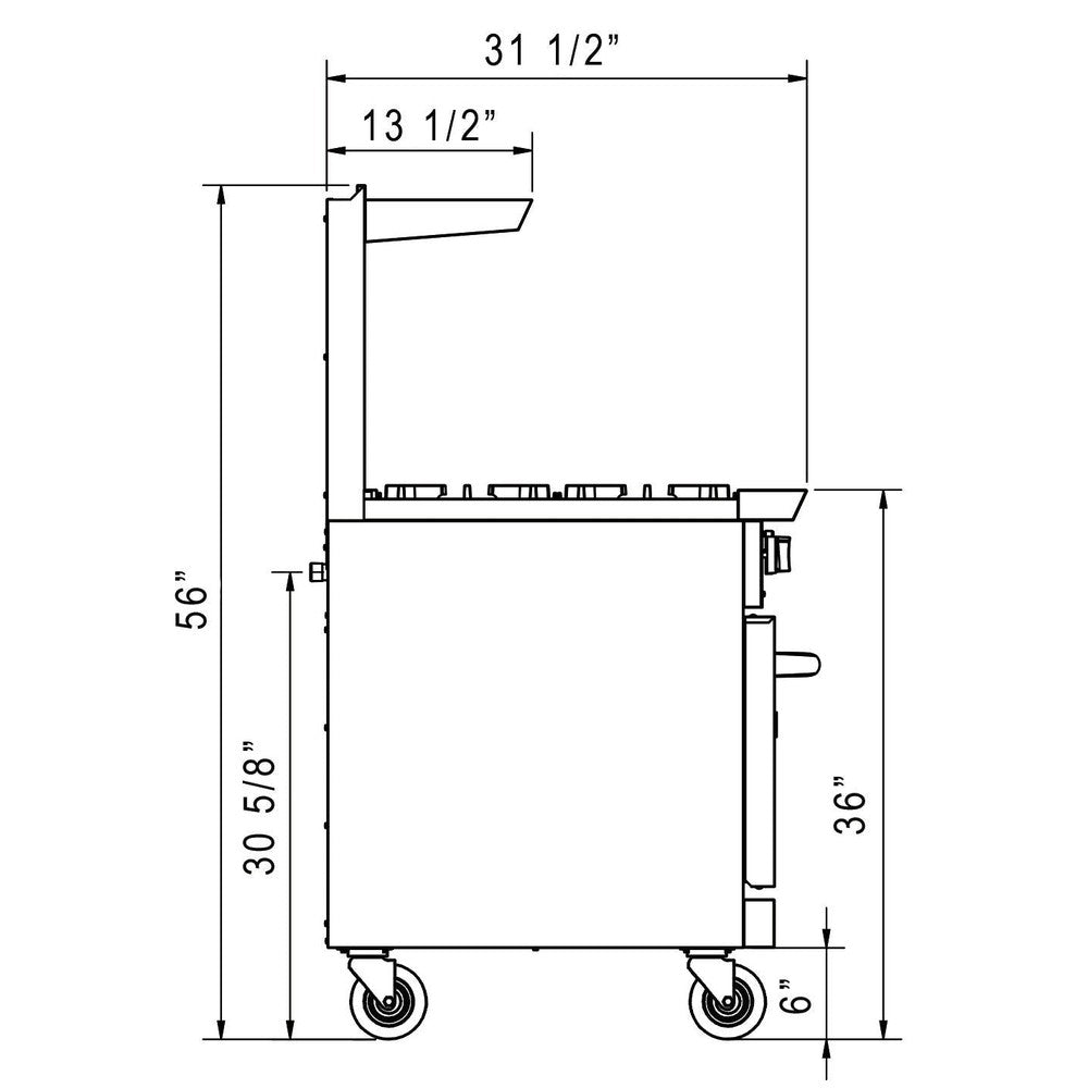 Dukers DCR24-4B 24"W NG/LP Range with 4 Open Burners