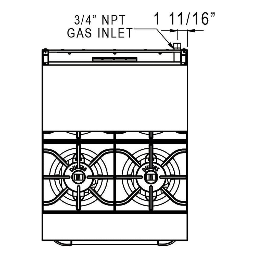 Dukers DCR24-4B 24"W NG/LP Range with 4 Open Burners