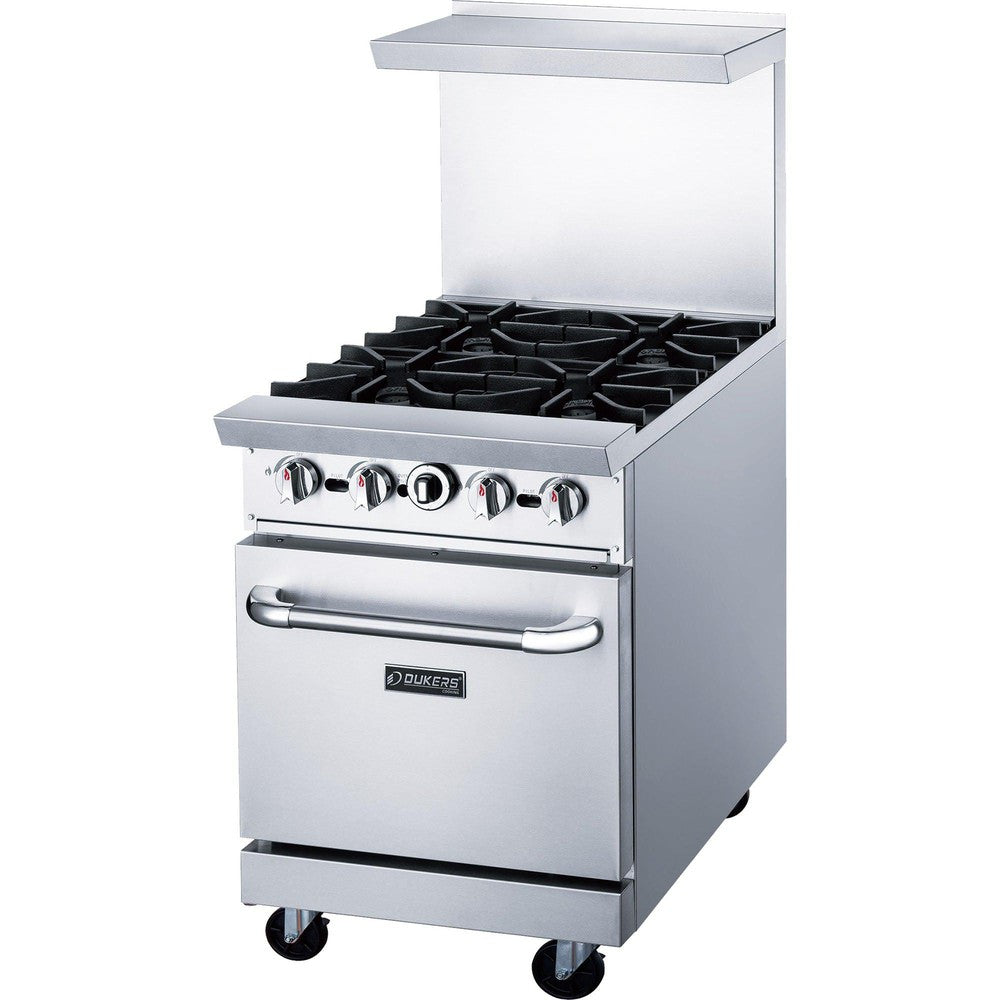 Dukers DCR24-4B 24"W NG/LP Range with 4 Open Burners