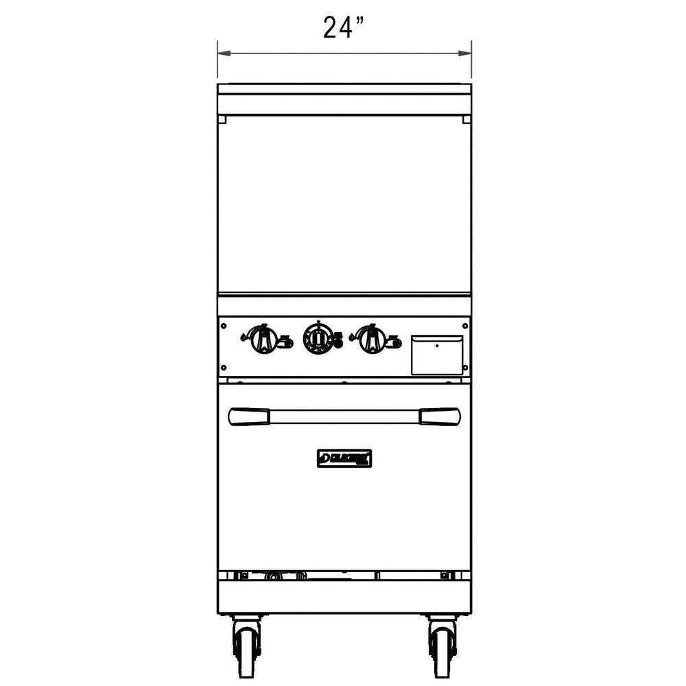 Dukers DCR24-GM 24"W NG/LP Range with 24"W Griddle