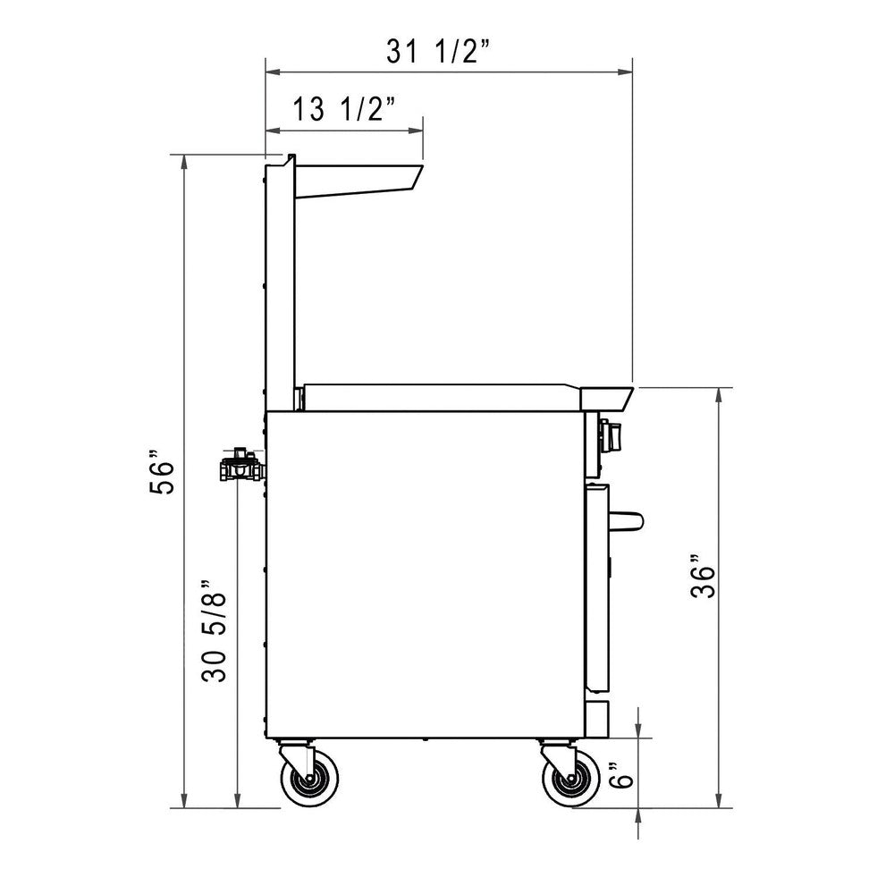 Dukers DCR24-GM 24"W NG/LP Range with 24"W Griddle