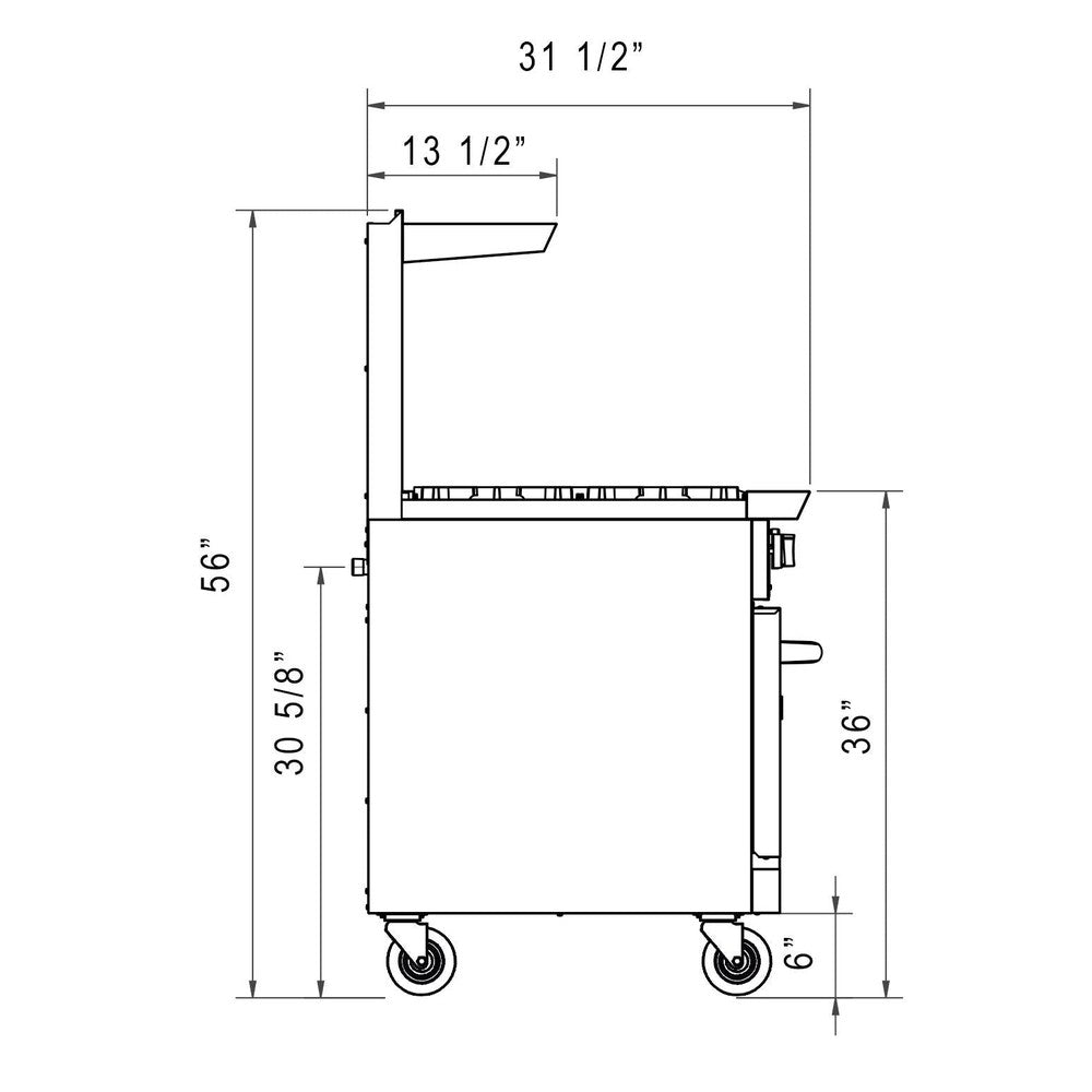 Dukers DCR36-2B24GM 36"W NG/LP Range with 2 Open Burners & 24"W Griddle