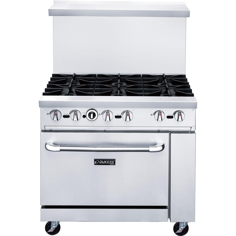 Dukers DCR36-6B 36"W NG/LP Range with 6 Open Burners