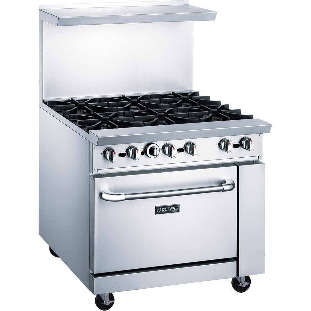 Dukers DCR36-6B 36"W NG/LP Range with 6 Open Burners