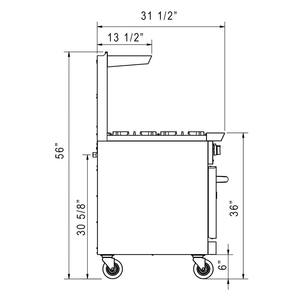 Dukers DCR60-10B 60"W NG/LP Range with 10 Open Burners