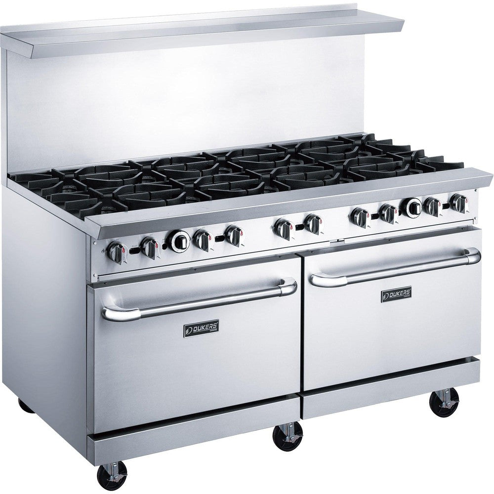 Dukers DCR60-10B 60"W NG/LP Range with 10 Open Burners