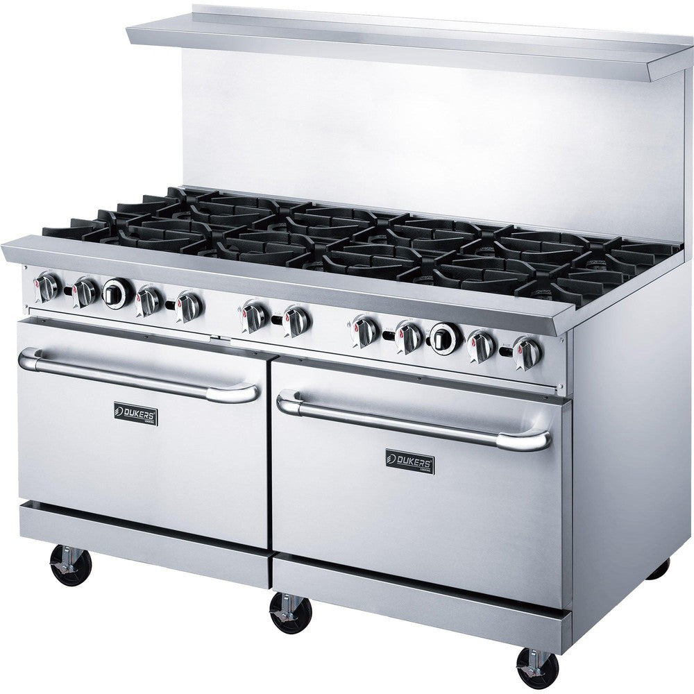 Dukers DCR60-10B 60"W NG/LP Range with 10 Open Burners