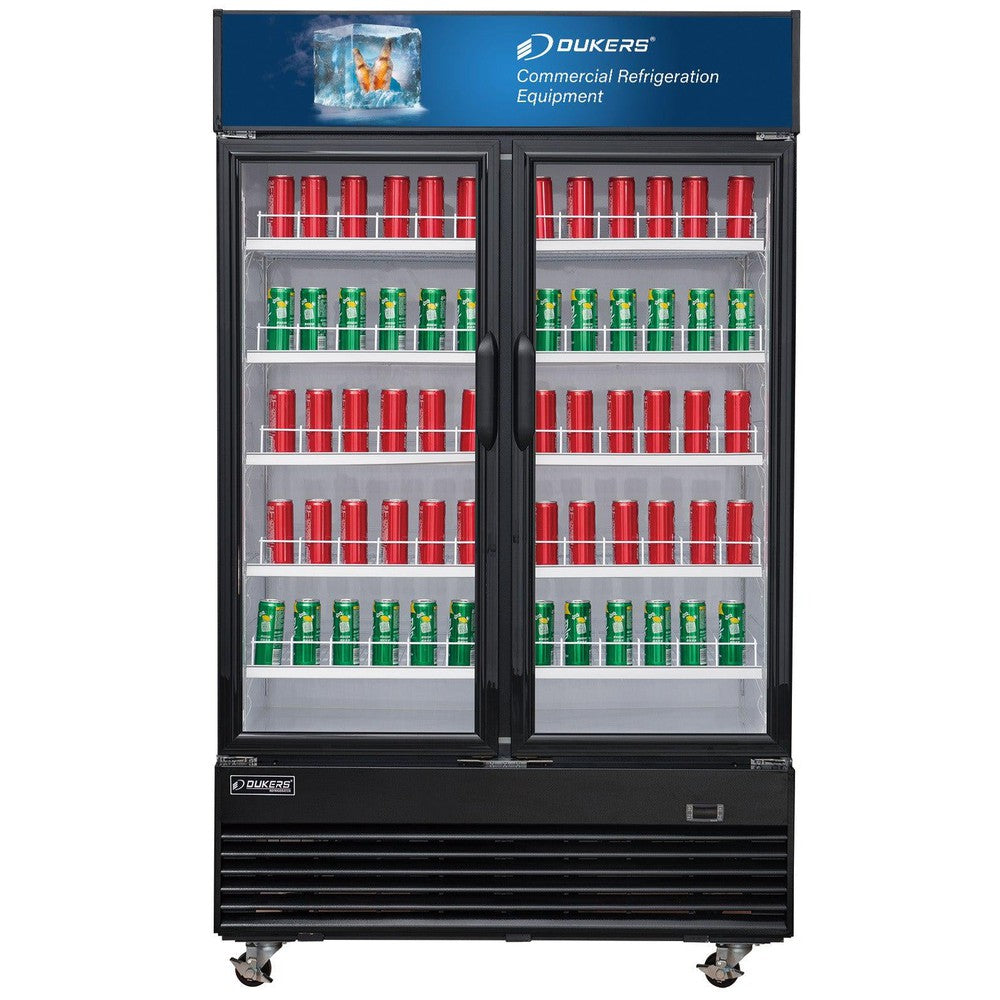 Dukers DSM-33R 39-3/8"W Swinging 2 Door Glass Merchandiser Refrigerator