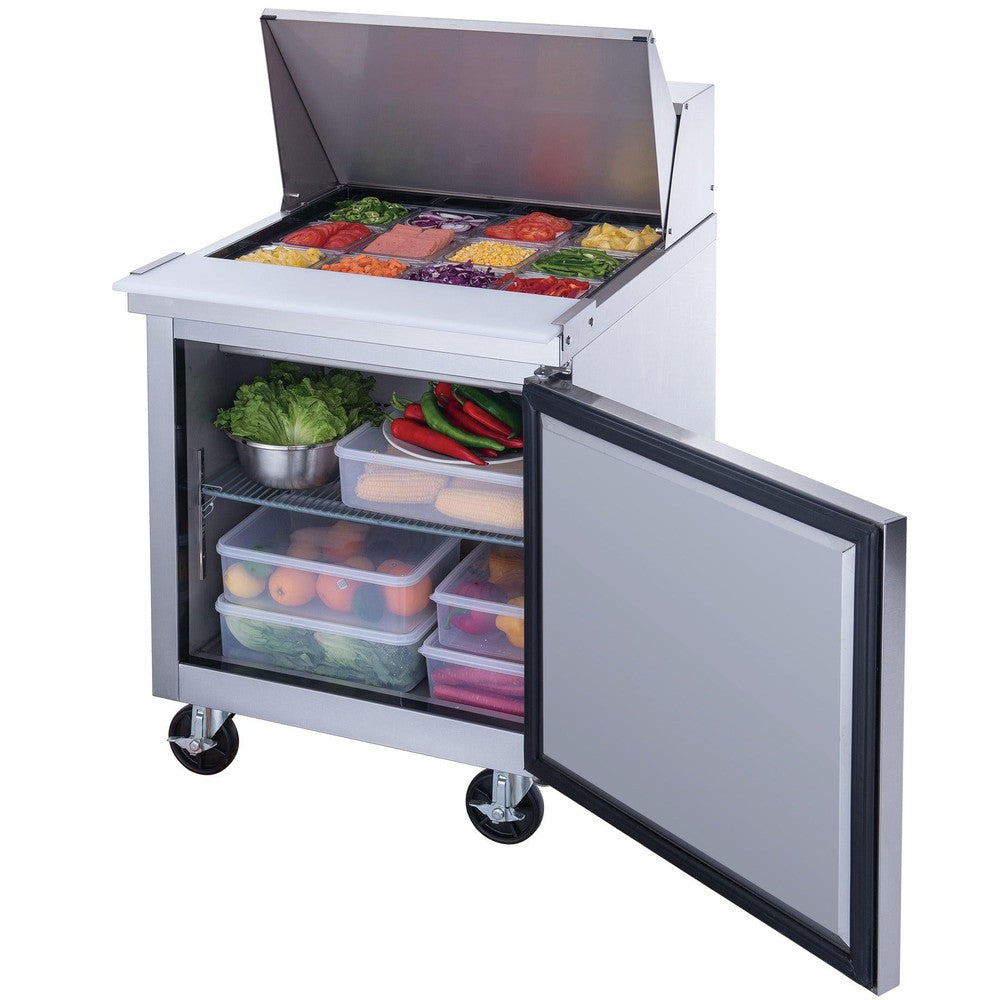 Dukers DSP29-12M-S1 29"W 1 Door Mega Top Refrigerated Prep Table