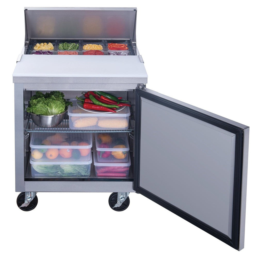 Dukers DSP29-8-S1 29"W 1 Door Standard Top Refrigerated Prep Table