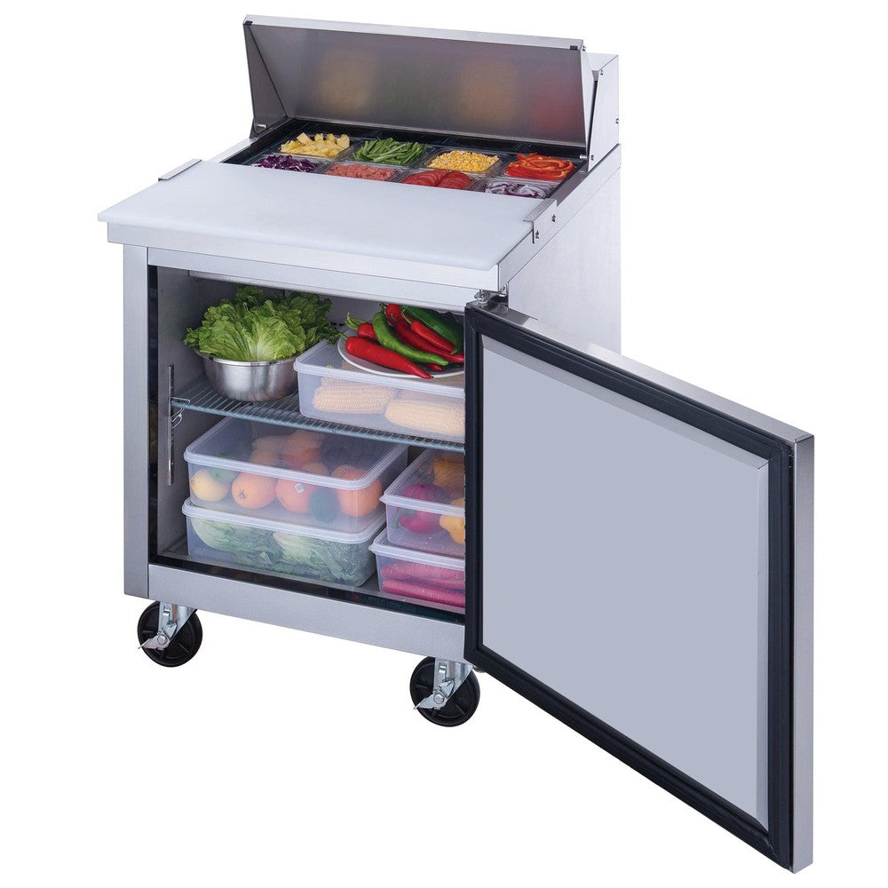 Dukers DSP29-8-S1 29"W 1 Door Standard Top Refrigerated Prep Table