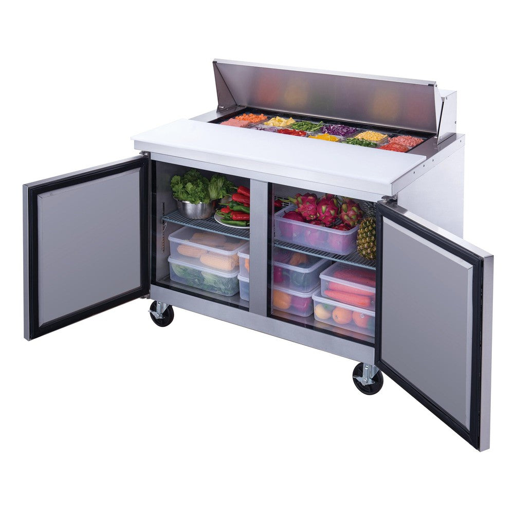 Dukers DSP48-12-S2 48"W 2 Door Standard Top Refrigerated Prep Table