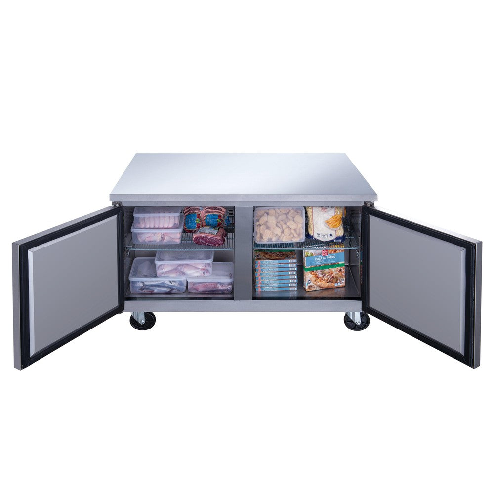 Dukers DUC60F 60"W 2 Door Undercounter Worktop Freezer