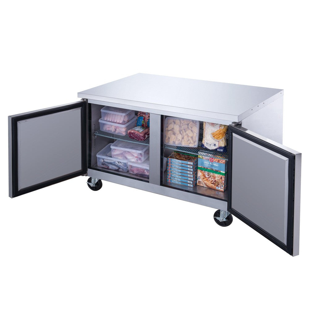 Dukers DUC60F 60"W 2 Door Undercounter Worktop Freezer