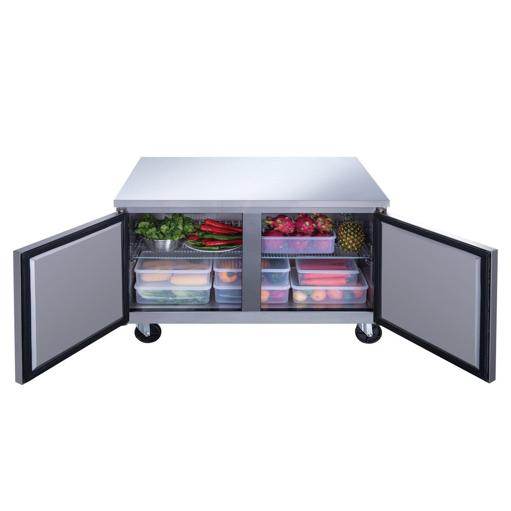 Dukers DUC60R 60"W 2 Door Undercounter Worktop Refrigerator