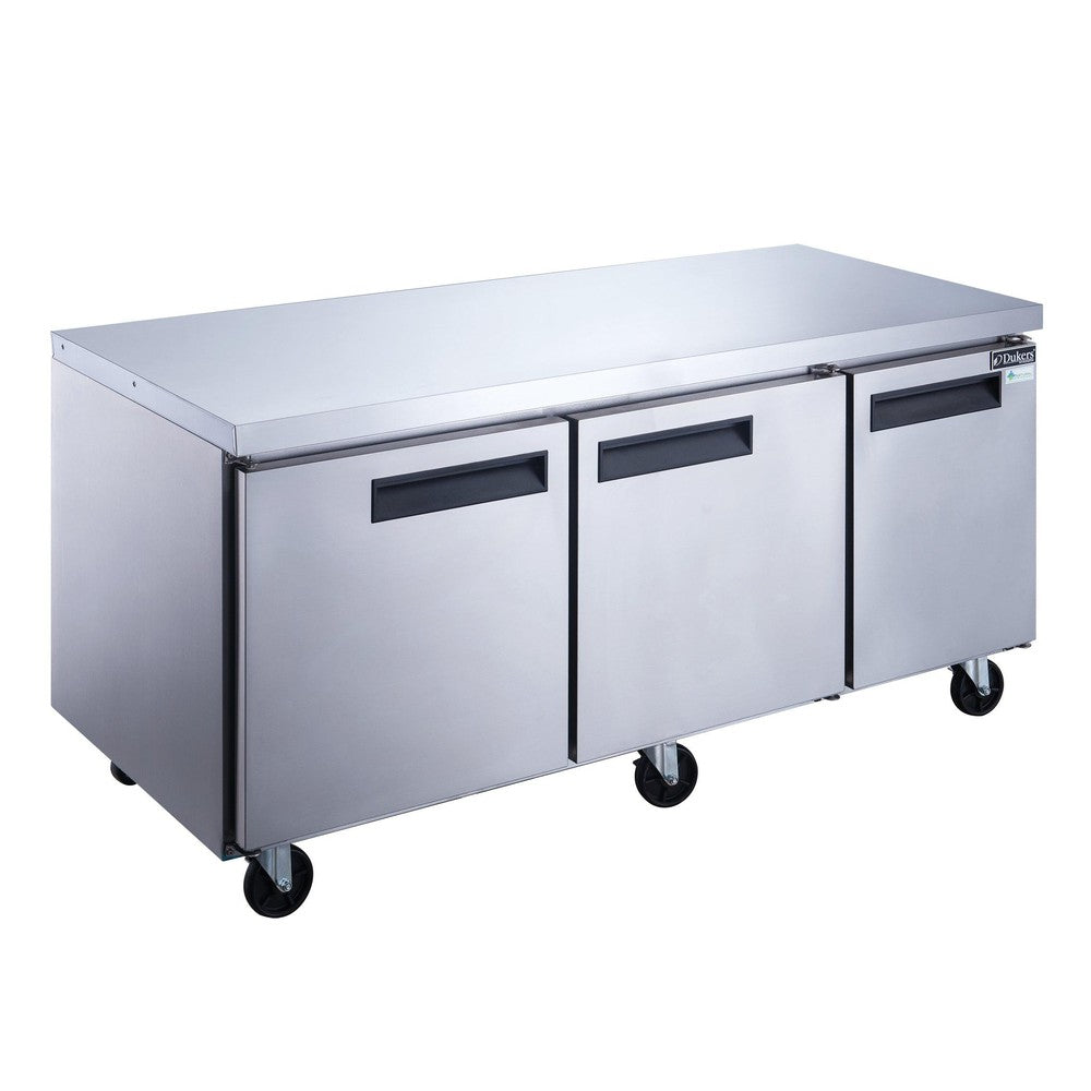 Dukers DUC72R 72"W 3 Door Undercounter Worktop Refrigerator