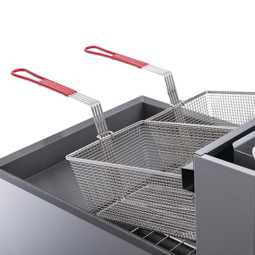 Dukers DCF3-LPG 15-1/2"W 90K BTU LP Liquid Propane Fryer with 3 Tube Burners
